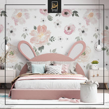 Load image into Gallery viewer, Vintage Floral wallpaper, Vintage nursery decor, Flower Pattern wall covering,