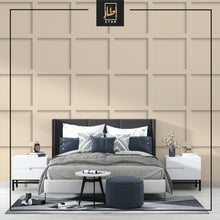 Load image into Gallery viewer, 3D Wood Panel  wallpaper , wall mural , Dark Blue , White , Grey , Beige Color