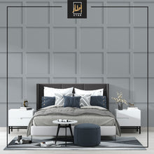 Load image into Gallery viewer, 3D Wood Panel  wallpaper , wall mural , Dark Blue , White , Grey , Beige Color