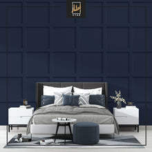 Load image into Gallery viewer, 3D Wood Panel  wallpaper , wall mural , Dark Blue , White , Grey , Beige Color