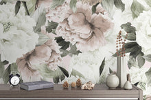 Load image into Gallery viewer, Floral Wallpaper  | Watercolor Soft Peony Flower Wall Mural