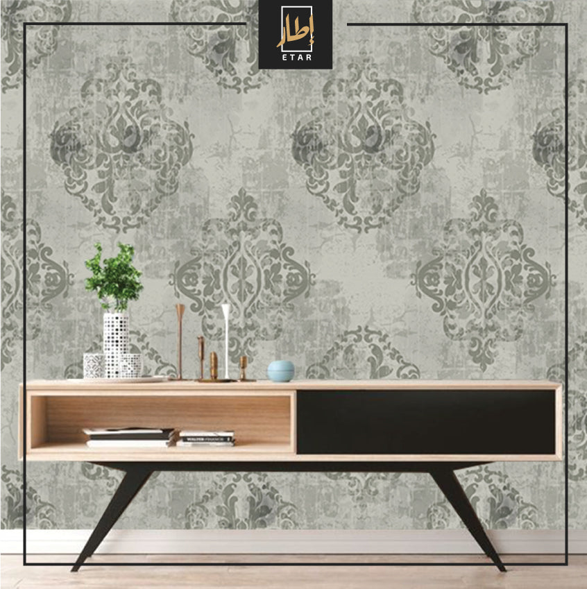 Classic Pattern With concrete Wallpaper ,  wall mural