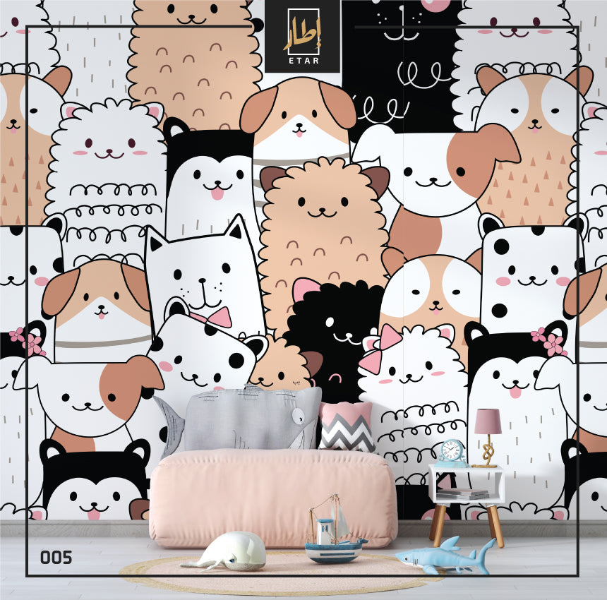 Cute Cats pattern wallpaper