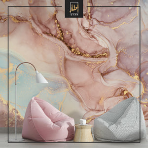 Pink Marble Wallpaper- Marble Texture Mural- Living Room- Bedroom Wallpaper