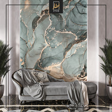 Load image into Gallery viewer, Green Marble Wallpaper- Marble Texture Mural- Living Room- Bedroom Wallpaper
