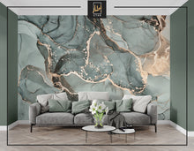 Load image into Gallery viewer, Green Marble Wallpaper- Marble Texture Mural- Living Room- Bedroom Wallpaper

