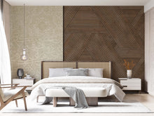 Load image into Gallery viewer, Beige calligraphy With Broun wood wallpaper
