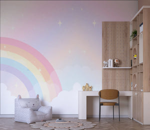 Rainbow with stars wallpaper