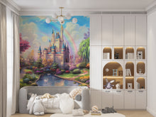 Load image into Gallery viewer, Fantasy Cinderella castle colorful rainbow forest princess lake white swan fairy tale custom
