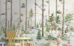 Watercolor Kids Forest Wallpaper