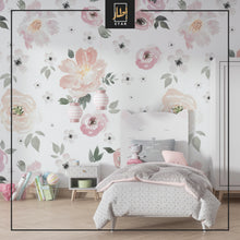 Load image into Gallery viewer, Vintage Floral wallpaper, Vintage nursery decor, Flower Pattern wall covering,
