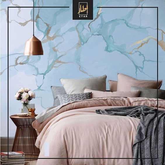 Blue Marble Design Wallpaper - Wall Mural