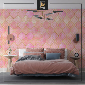 Pink Art Deco Seamless , wallpaper , wall mural