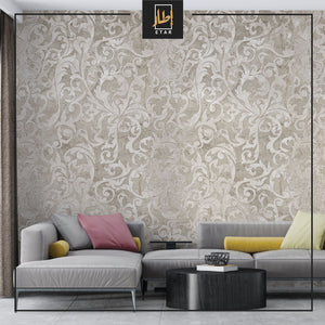 Floral seamless pattern With concrete wallpaper