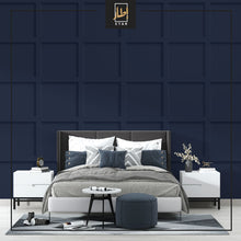 Load image into Gallery viewer, 3D Wood Panel  wallpaper , wall mural , Dark Blue , White , Grey , Beige Color
