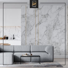 Load image into Gallery viewer, White Marble With Gold Line Wallpaper- Marble Wall Mural-  Living Room Mural
