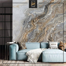 Load image into Gallery viewer, Marble Abstract Design Shades Of Brown Golden Look Yellow Wallpaper
