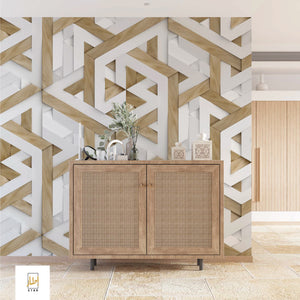 Crossed 3D Wood  Wallpaper