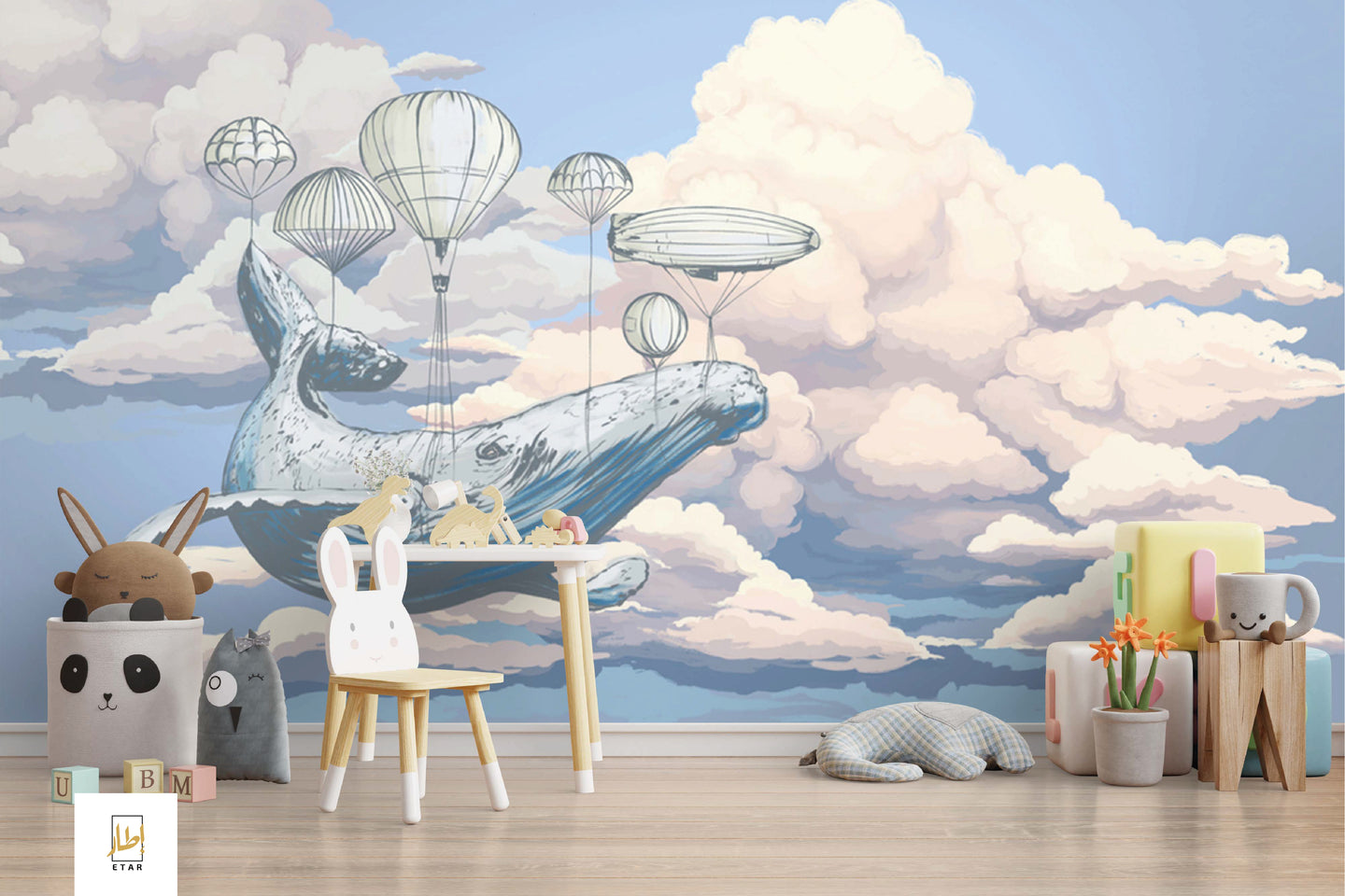 Clouds With Whale Wallpaper