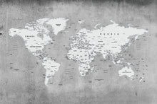 Load image into Gallery viewer, World Map with concrete wallpaper , wall mural
