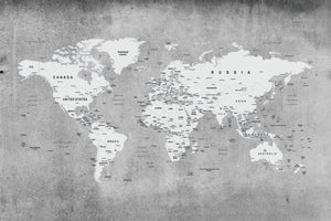 World Map with concrete wallpaper , wall mural